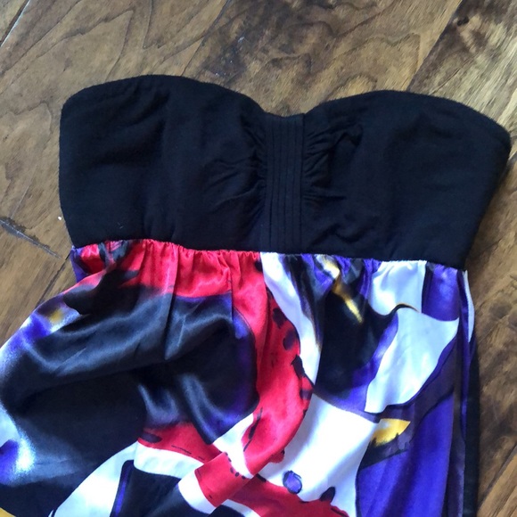 Geometric pattern strapless maxi dress - Picture 3 of 4